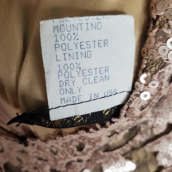 27) TADASHI SHOJI Sequin Champagne V-Neck Sleeveless Cocktail Sz. 12 - Picture 5 of 10